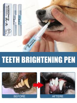Pet limpeza de dentes para cães e gatos, higiene bucal, remover manchas dentárias, eliminar o mau hálito, amarelo e branco, remove dentes amarelos e brancos - Image 1