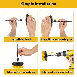 Conjunto de acessórios de escova multiuso, Kit de limpeza elétrica com conexão extensível, escova de nylon para banheira do banheiro, 6pcs - Image 6