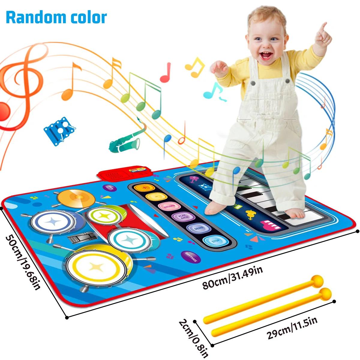 Esteira de jogo sensorial musical para crianças, teclado piano, tambor jazz, instrumento musical para bebê, brinquedos educativos para crianças, 2 em 1 - Image 1