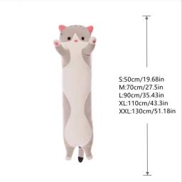 Joy Cute Soft Long Cat Plush Toys, Pausa Office Nap Pillow, Cama Sleep Doll, Presente de Decoração de Casa para Crianças, 50 cm, 70 cm, 90 cm, 110 cm, 130cm, Alegria - Image 6