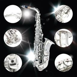 Saxofone Alto SLADE-Eb com Case, Saxofone Alto Eb, E Flat Brass Body, Carved White Shell, Case Strap, Luvas, Reeds Acessórios Set - Image 2