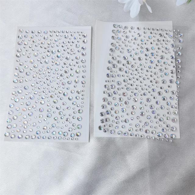 Adesivos Gemas Transparentes e Luminosas para Olhos - Joias de Maquiagem para Festas, Concertos e Tatuagens Falsas de Natal, 1 Conjunto com 1-2 Peças