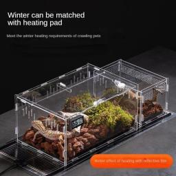 Caixa de alimentação para répteis, receptáculo de exibição acrílica, 95% de alta transmissão de luz, gabinete de tarântula, escorpião, dragão barbudo, habitat - Image 4