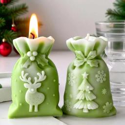 Saco de presente de natal vela molde de silicone diy alívio elk árvore enfeites de natal artesanal aroma cera artesanato resina molde férias casa deco - Image 1