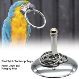 Pássaro Papagaios Brinquedos De Treinamento interativo, Desenvolvimento De Inteligência, Empilhamento Anel De Metal, Conjuntos De Treinamento, Aves Suprimentos, Pet Acessórios - Image 1