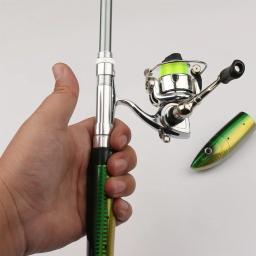 Caneta vara de pesca carretel conjunto combo premium mini bolso dobrável pólo de pesca kit telescópica vara de pesca fiação carretel kit - Image 1