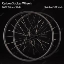 1060g raios de carbono rodado rodas de carbono 700c bicicleta de estrada jantes sistema catraca 36t hub raios de carbono - Image 1