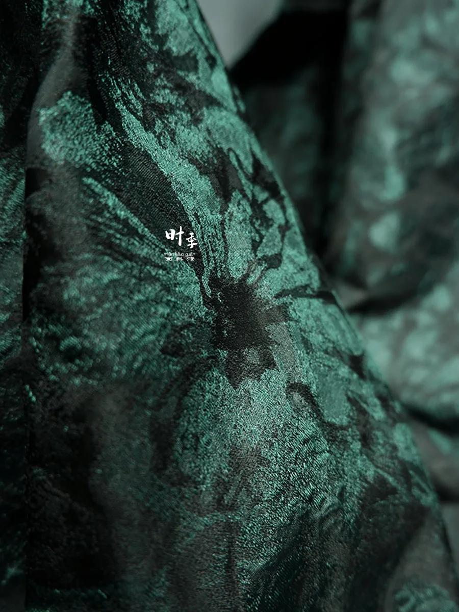 Textura jacquard pintura a óleo estilo tecido decoração saco gradiente saia feminina diy costura designer tecidos por atacado por metro - Image 1