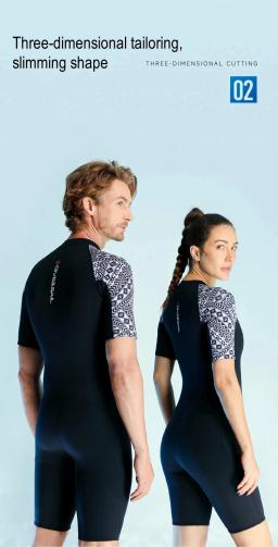 Terno de mergulho em neoprene para homens e mulheres, manga curta, zíper frontal, manter aquecido, mergulho drift, caiaque, caça submarina, natação, 3mm - Image 4