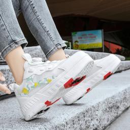Sapatilha de rolo respirável infantil, 2 rodas, ao ar livre, interior, sapatos de patinação, patins infantis destacáveis, meninos, Grils Flying Shoes - Image 6