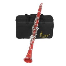 SLADE-Clarinete Profissional com Acessórios Bolsa, Clarinete Bb, 17 Chaves, 6 Anéis Clarinete Vermelho, Instrumentos de Sopros - Image 3