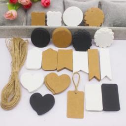 Etiquetas De Embalagem De Papel Kraft Branco, Etiquetas De Preço Artesanal, Vários Etiquetas De Pendurar Presente De Papel, 100 Peças Por Lote - Image 1