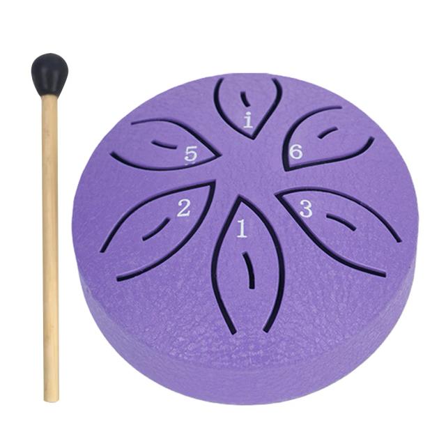 Aço Tongue Rain Drum Mini Hand Pan de 3 Polegadas com Baquetas - Instrumento de Percussão 6 Tons