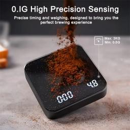 1 conjunto de balança de café eletrônica com almofada de silicone balança de café digital com temporizador display led carregamento usb uso em café em casa bom presente - Image 4