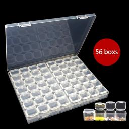 Pintura de diamante Caixa de Armazenamento, Beads Organizadores, Nail Art, Artesanato Container, Bordado Ferramentas, Acessórios, 28 Grades, 56 Grades - Image 1