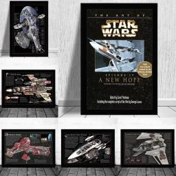Disney-Millennium Falcon Pôsteres e Impressões, Decoração para Casa, Modular de Ficção Científica, Nave Espacial, Papel Kraft Branco, Wall Art - Image 1