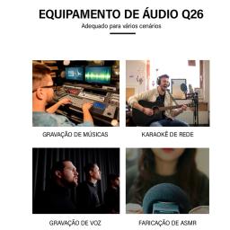 Teyun Q-26 interface de áudio placa de som com monitoramento guitarra elétrica gravação ao vivo placa de som profissional para estúdio cantando - Image 5