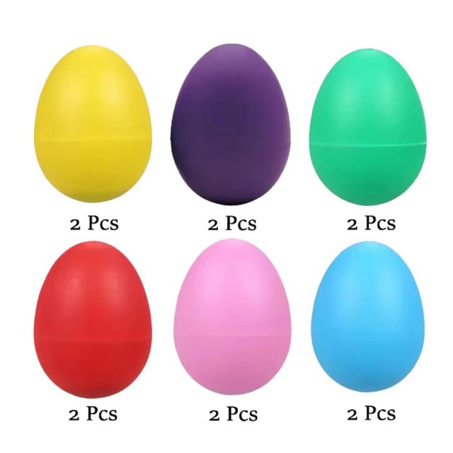 Ovos Musicais de Percussão 12pçs Plástico Colorido para Crianças