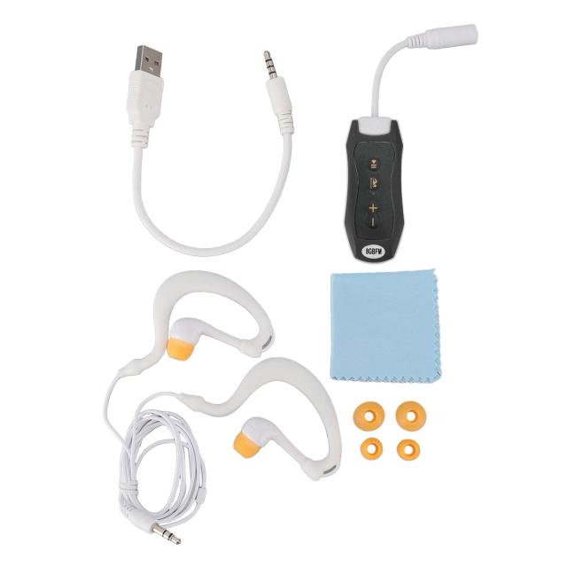 Reproductor de Música Subaquático MP3 à Prova d'Água com Fones de Ouvido Recarregáveis para Mergulho e Corrida, Conexão USB 2.0 e Baixa Perda de Qualidade