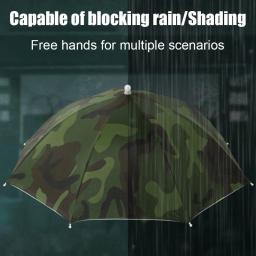 Guarda-chuva de pesca impermeável dobrável, proteção solar, resistente ao vento, espessado ajustável, ao ar livre grande peixe Headwear, 69cm - Image 3
