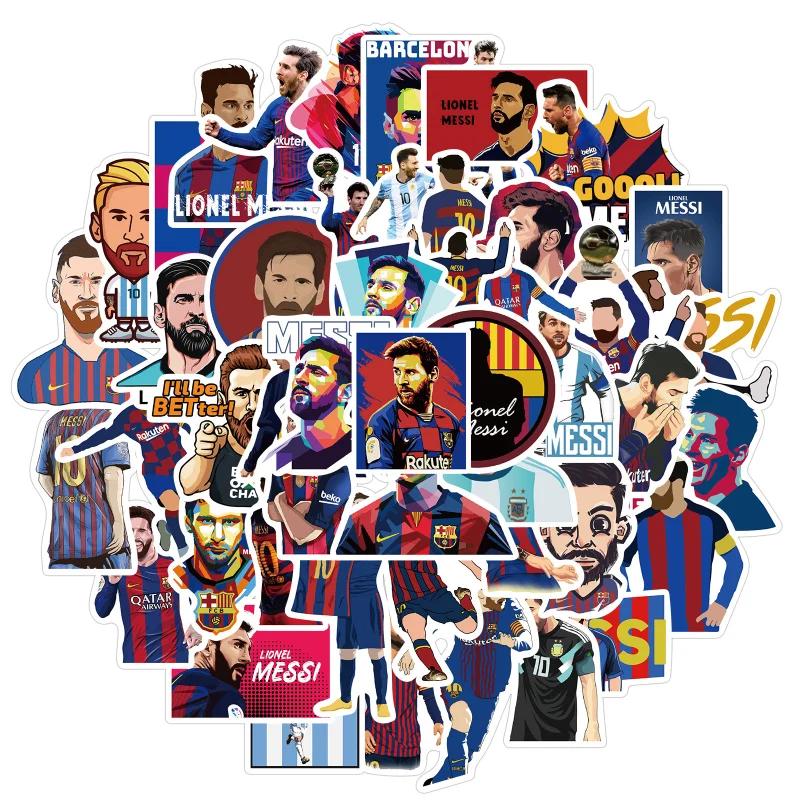 50Pcs Esportes Futebol Estrelas Graffiti Adesivos DIY Bagagem Guitarra Laptop Impermeável PVC Clássico Brinquedos Adesivos Reutilizáveis - Image 1