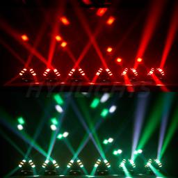 Cabeça dupla LED Beam e Strobe e Laser, 3in 1 cabeça móvel, vermelho dourado brilhante e verde, efeito estrela do laser, 140W, 8x12W, RGBW, 8x5W - Image 3