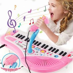 Novo 37 Teclas Teclado Eletrônico Piano para Crianças com Microfone Instrumento Musical Brinquedos Brinquedo Educativo Presente para Crianças Girl Boy - Image 2