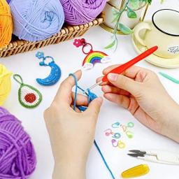 Multi Tamanho Fio Crochet Craft Set, Ideal Conjunto Iniciante, DIY Ferramentas de Tecelagem, Ergonomia, Originalidade, 113Pcs - Image 6