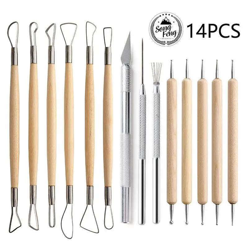 Pottery Clay Sculpting Tools Kit Argilas de cera cerâmica Ferramentas de escultura para artesanato, conjunto de ferramentas de modelagem 11 a 99 peças por conjunto - Image 1