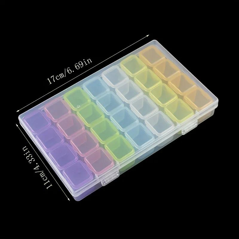 Pintura de diamante Caixa de Armazenamento, Beads Organizadores, Nail Art, Artesanato Container, Bordado Ferramentas, Acessórios, 28 Grades, 56 Grades - Image 1