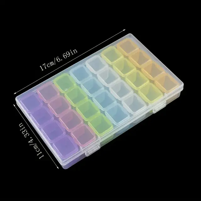 Caixa de Armazenamento para Pintura de Diamante com 28 e 56 Grades: Organizador de Beads, Ferramentas de Bordado e Acessórios para Nail Art e Artesanato