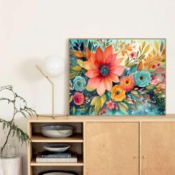 DIY lunética flor diamante pintura, guache, strass completa, mosaico bordado, ponto cruz Kit, decoração da casa, 5D - Image 3