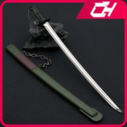 Espada de Metal Samurai para Decoração, Cavalaria Sabre Espada, Arma do Oficial, Modelo de Ornamento, Brinquedos Artesanais, Presentes, 22cm - Image 1