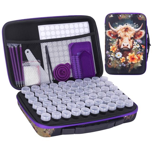 Caixa Organizadora Portátil Homfun para Pintura com Diamante - Bolsa com 60 Espaços e Ferramentas DIY para Artesanato