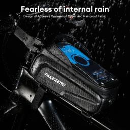 Bicicleta Saco Impermeável Touch Screen Ciclismo Saco Top Front Tube Frame Bag Road Bike Phone Mount Bag Phone Case Acessórios para bicicletas - Image 3