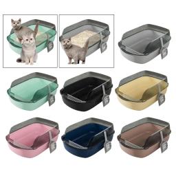 Caixa semi fechada de lixo de gato, Escudo Alto Spray, Suprimentos destacáveis, Bedpan fácil de limpar, Bandeja resistente plástica - Image 2