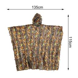 Terno ghillie com folhas 3d, capa de chuva poncho da floresta, terno camuflado de caça, roupas de capa camuflada, para fotografia de animais de pássaros - Image 6