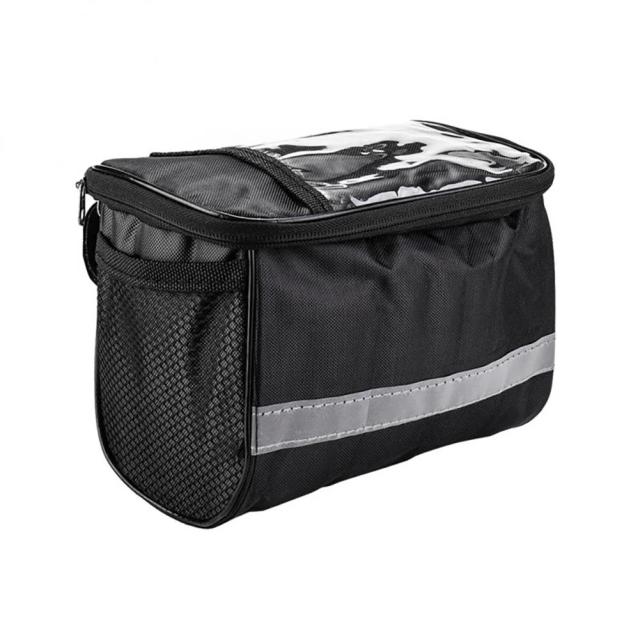 Bolsa Multifuncional para Guidão Frontal e Ombro: Portátil, Organizadora com Tira Reflexiva para Bicicleta