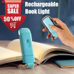 Lâmpada de leitura recarregável do livro, LED Clip on Book Lights, Brilho de bloqueio de luz azul brilhante, ajustável para Eye Care - Image 1