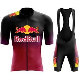 Redbull conjunto camisa de ciclismo da bicicleta dos homens roupas ciclismo verão manga curta mtb terno da bicicleta roupas ropa ciclismo hombre - Image 4