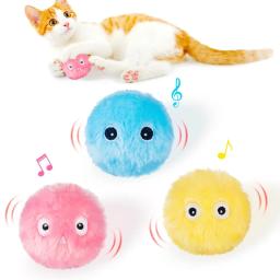 Interativo Inteligente Gato Bola Brinquedos, Gatinho Catnip, Squeaky Suprimentos, Produtos Toy Training, Animais Pet Acessórios, Pet Itens - Image 1