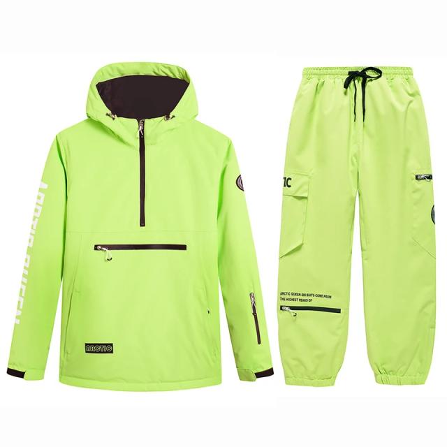 Conjunto de Roupa de Esqui Impermeável Pulôver Fantasia de Neve Jaqueta e Calça Snowboard