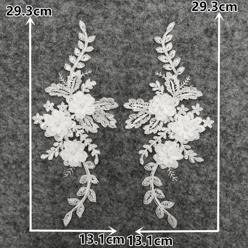 3D tridimensional flor decoração, pérola strass bordado, DIY vestuário artesanato suprimentos, preto e branco acessórios - Image 1