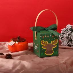 Caixa de presente de Natal com alça, embrulho para casa, Natal, doces, chocolate, maçã, decoração de festa de ano novo - Image 4