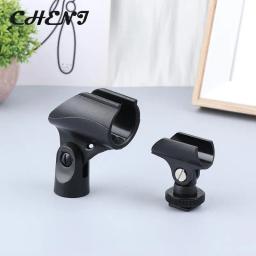 Clipe Primavera Universal para microfone, suporte flexível Mic, braçadeira Acessório, Black Mount Stand, plástico Mic Clamp, 1PC - Image 1