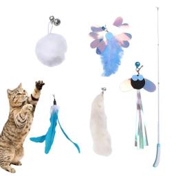 Brinquedo interativo para gato, varinha de penas, jogar suprimentos, caça, exercício, produtos para animais, gatinho, acessórios - Image 2