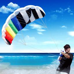 Grande Parafoil Kite para Adultos, Stunt Power, Leve Material de Tecido Xadrez, Esportes Divertidos ao Ar Livre, 2 Alças, 1,4 m - Image 2