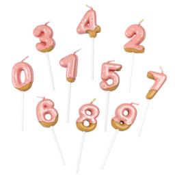 Velas digitais para bolo Topper, Donut, biscoitos de chocolate doce, 0-9 número Desejando, sobremesa de festa gradiente, mesa de vestir, 1pc - Image 3