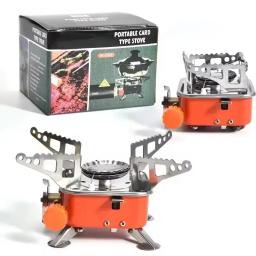 Fogão de tanque de gás ao ar livre dobrável Windproof, fogão portátil para acampar, caminhadas, piquenique, queimador de acampamento, novo - Image 1