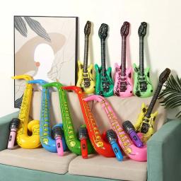 Inflável instrumentos brinquedo, música balões set, instrumento de simulação, guitarra, saxofone, microfones, festa, 15pcs - Image 2